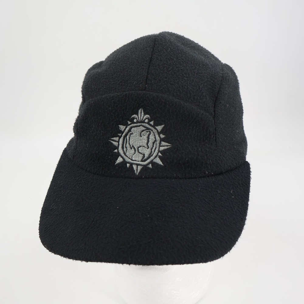 Bula Fleece 5 Panel Cap Mens OSFM Black Purple Ear Flaps Made in USA Hat